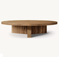Table basse ronde en chêne RH, mobilier minimaliste en bois massif pour salon, villa et hôtel, décorative, durable et écologique