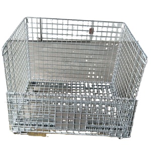 <span class=keywords><strong>Cage</strong></span> de stockage pliante et portable en métal avec roues Cages en treillis métallique - Product Image 3