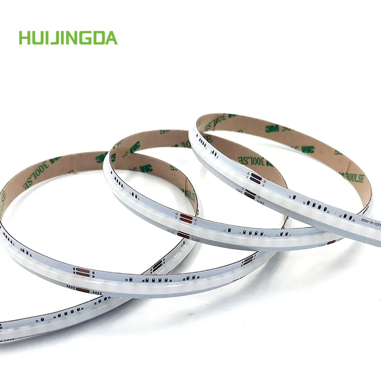 Kepadatan Tinggi 12V 24V 8Mm IP20 576Leds/M 14 W/M RGB Fleksibel COB LED Strip/Smart Strip Lampu