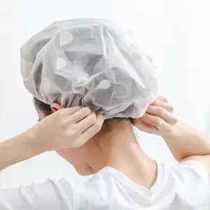 방수 목욕 모자 두꺼운 방수 및 기름 흄 모자 여성 스파 미용실 용품 샤워 캡 욕실 액세서리