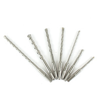 8 pièces Foret à percussion en alliage dur SDS à double rainure, queue ronde, pour béton, barres d'armature et perçage mural, Chine