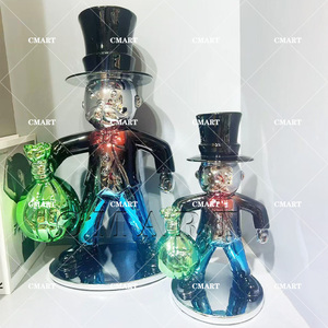 Escultura <span class=keywords><strong>de</strong></span> Resina <span class=keywords><strong>de</strong></span> <span class=keywords><strong>Monopoly</strong></span> con Figura <span class=keywords><strong>de</strong></span> Dibujos Animados, Bolsa <span class=keywords><strong>de</strong></span> Dinero, Estilo Pop Art, Cromado Dorado, Buen <span class=keywords><strong>Precio</strong></span> - Product Image 3