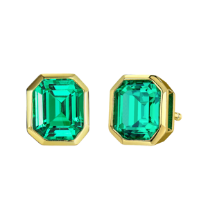 Pendientes de Esmeralda de Laboratorio de Alta Gama, Estilo Vintage, Plata S925, Chapados en Oro, Regalo de Compromiso, Boda, Aniversario - Product Image 1