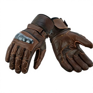Guantes de Motocicleta Vintage de Cuero Marrón con Pantalla Táctil, Protección de Nudillos Rígidos Ecológicos, Guantes Térmicos de Invierno para Ciclismo - Product Image 6