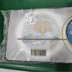 Horloge murale numérique contemporaine chinoise é<span class=keywords><strong>l</strong></span>égante avec calendrier et température, alimentée par piles, pour les murs du salon - Product Image 2