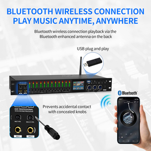 TNH AM-KS-8Pro Professional 1.5U Digital <strong>Audio</strong> Processor Effector With Anti-howling Feedback Suppressor Bluetooth USB Input - Product Image 6