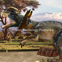 Modèle de dinosaure Dilophosaurus animatronique grandeur nature qui crache de l'eau pour les parcs publics