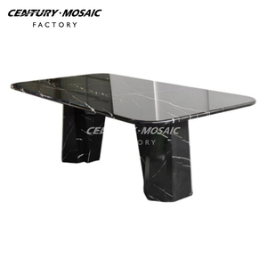 <span class=keywords><strong>Tavolo</strong></span> da Pranzo Moderno in <span class=keywords><strong>Marmo</strong></span> <span class=keywords><strong>Nero</strong></span> Marquina di Centurymosaic per Sala da Pranzo Domestica - Product Image 2