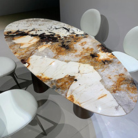 Table à manger en quartz Patagonia 240*120cm 2.4m 2.2m avec effet de goutte d'eau, villa, hôtel, restaurant, comptoir en marbre naturel Pandora 8 pieds