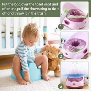 Housse de siège de <span class=keywords><strong>toilette</strong></span> jetable pour enfants - Sac de nettoyage portable pour siège de <span class=keywords><strong>toilette</strong></span> de voyage pour bébé - Coussin de siège pour bébé et enfant - Product Image 5