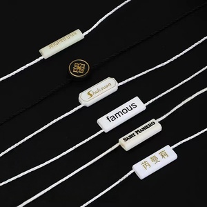 Custom Metal Stamping Logo Seal <strong>String</strong> <strong>Loop</strong> Locks with Polyester Cord for Garment Shoes Bags - Product Image 4