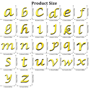 Letras minúsculas de 10 cm, espejo acrílico dorado, adhesivo de pared impermeable y ecológico, letra <span class=keywords><strong>cursiva</strong></span> 3D, decoración moderna para el hogar - Product Image 6