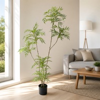 Arbre artificiel Mahonia 180 cm, style bohème tropical, plante artificielle multi-troncs pour salon, café, décoration intérieure, aménagement paysager