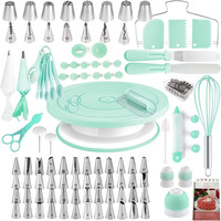 Exquisites LK Brand 137-teiliges umweltfreundliches DIY-Kuchendekorationsset mit Edelstahlformen, inklusive Drehteller-Set und russischen Formen