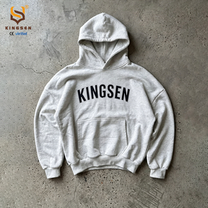 Sweat-shirt à capuche ample en molleton de coton épais, coupe carrée, pour tenue décontractée streetwear, vente en gros OEM ODM - Product Image 1