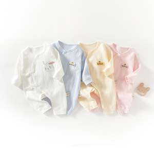 Baby Knitted Romper Pure Cotton Unisex Spring Autumn <b>Onesie</b> With <b>Bunny</b> Patch Newborn Bodysuit - Product Image 3
