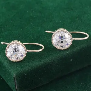 lab grown moissanite 1ct real diamond earing studs piercing jewelry diamond 14K stud earrings women earrings for gift