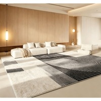 MAMTI Modern Luxury Large Living Room Area Rug Faux Cashmere Carpet Line Pattern Flat Weave Floor Carpet and Rug for Bedroom