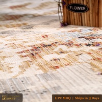 Tapis de salon LandScopeTech turc vintage tissé Wilton, moderne abstrait, en polyester haute densité, antidérapant, résistant à l'usure, pour animaux de compagnie