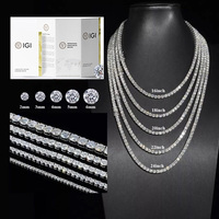 Collier et bracelet tennis en diamant de laboratoire certifié IGI 2 mm, argent 925, CVD VVS