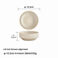 Bol en céramique sous-glaçurée de style nordique, compatible micro-ondes, style minimaliste, couleur terre originale, pour riz, nouilles, soupes, restaurant
