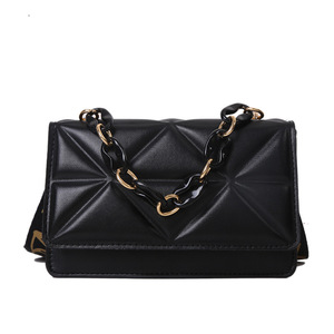 2024 New WOMEN'S <b>Bags</b> Korean Version of the Lingge Chain Shoulder <b>Bag</b> Solid Color Messenger Small Square <b>Bag</b> Party Gift - Product Image 6