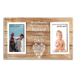 <span class=keywords><strong>Cadre</strong></span> photo en bois rustique, <span class=keywords><strong>papa</strong></span> et enfant, cadeau idéal, nouveau - Product Image 1