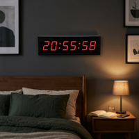 Jam Dinding Kamar Tidur Kantor GANXIN, Timer Interval Digital Isi Ulang untuk Gym & Fitness dengan Remote & Tombol Tekan