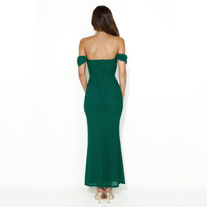 Robe longue moulante à épaules dénudées avec dos transparent, robe de soirée - Product Image 2
