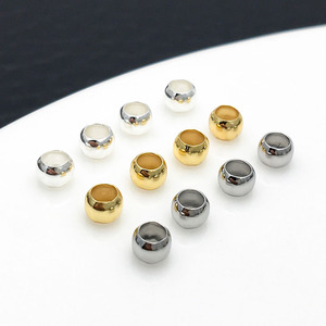 ลูกปัดทองแดงชุบทองคำขาว ขนาดกลาง สำหรับงาน DIY เครื่องประดับ - Product Image 1