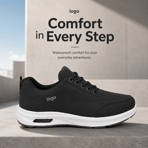 2026 Logo Personalizado Zapatillas Deportivas Hombre Cuero PU Impermeable Cordones <span class=keywords><strong>Plataforma</strong></span> Acolchadas Cómodas Deporte Diario - Product Image 1