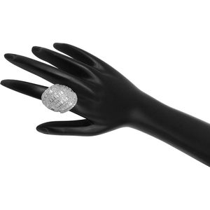 Ornaatis Cocktail <b>Ring</b> 3.30 Cttw Diamond Sterling <b>Silver</b> Channel Set Women's Party Jewelry - Product Image 3