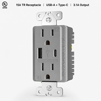 Çift USB Şarj Girişli Priz NEMA 5-15R/5-20R 15A/20A Bakır 2 Priz 125V 60Hz Ev ve Ticari Kullanım Duvar Prizi