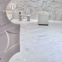 Dalle de marbre blanc premium TASSO WHITE, alternative au marbre italien Calacatta pour villas et hôtels de luxe