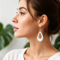 Sublimations-Blanko-Ohrringe, personalisierter Schmuck für Frauen, doppelte Tropfenform, Holz-Wassertropfen-Ohrringe, modisches persönliches Geschenk