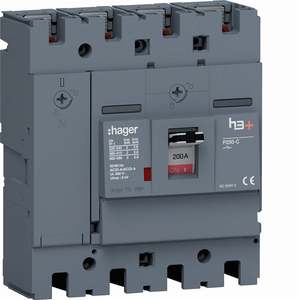 HCT201AR ปรับแต่งได้ด้วยสวิตช์ตัดวงจร Hagers รุ่น h3+ P250 4P 200A - Product Image 1