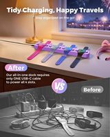 Station de charge multi-bandes pour Magic Band, charge rapide en 90 minutes, chargeur léger et facile à transporter à 4 emplacements pour Magicband+
