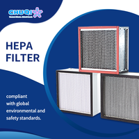 Filtro HEPA H13 H14 de Baja Resistencia, 1000 CFM, Marco de Acero Galvanizado, 99.99% de Eficiencia, 0.3um de Porosidad, Filtro de Caja Plegado Profundo