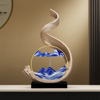 Nouvelle décoration en résine de style chinois haut de gamme, peinte à la main, écologique, motif de peinture sur sable, design fluide et florissant, emblème de badge pour la maison
