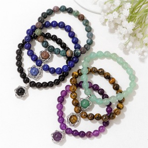 <span class=keywords><strong>Bracelet</strong></span> en <span class=keywords><strong>pierre</strong></span> naturelle Bestone, best-seller, 8 mm, avec pendentif en forme d'étoile, <span class=keywords><strong>bracelet</strong></span> en <span class=keywords><strong>pierre</strong></span> naturelle, cristal de guérison pour le yoga, pour femmes - Product Image 1