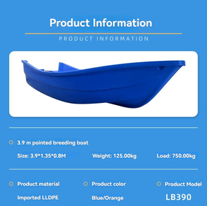 Bote de Pesca Ligero para 7 Personas, Grande, de 3.9m, con Gran Capacidad, Diseño Estable y Rígido de Plástico PE, para Actividades Acuáticas y Navegación - Product Image 2