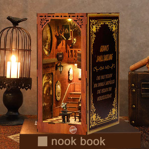 Popular DIY 3D Bookstand Green Cabin Wooden 3D Handmade Assembly Bookstand Manufacturer