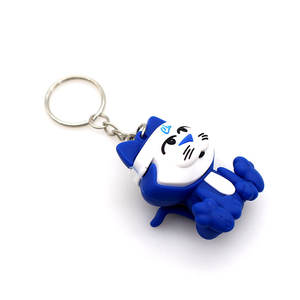 Diseño de goma lindo animal de dibujos animados llavero completo 3D suave PVC juguete llavero personalizado con carácter 3D - Product Image 3