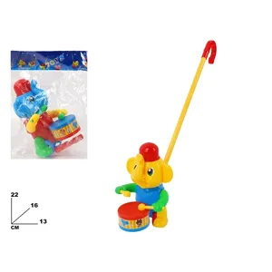 Juguete de Elefante de Plástico para Arrastrar con Tambor, 22 cm, Andador Musical para Niños - Product Image 1