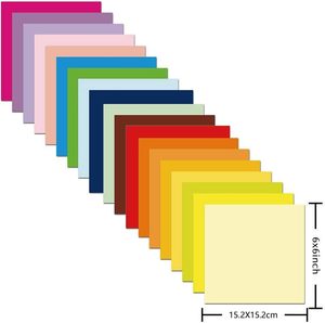 Papier <span class=keywords><strong>origami</strong></span> 500 feuilles 20 couleurs vives Feuilles carrées de 6 pouces <span class=keywords><strong>pour</strong></span> enfants adultes-Projets d'artisanat (livre électronique inclus) Fabriqué en Chine - Product Image 2