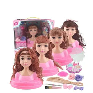 Half Body Pretend Play Hübsches Make-up-Spiel Schönes Vinyl Girl Head Hair Doll Toy