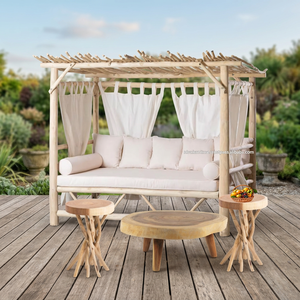 Ensemble de bar en bois de teck naturel, pergola, gazebo, pavillon extérieur pour terrasse, jardin, parc, meubles de jardin d'Indonésie - Product Image 3