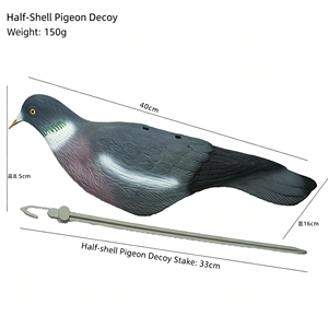 Leurre de chasse réaliste demi-coquille de <span class=keywords><strong>pigeon</strong></span> en plastique léger, moulé par soufflage, avec piquet de sol, accessoires de tir extérieur - Product Image 1
