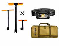 Kit d'outils d'entretien pour services publics de l'eau, 5 pièces : Lampe frontale LED 300LM, Clé pour compteurs d'eau 17-29 pouces, Clé de bordure 12 pouces, Clé utilitaire 4 voies