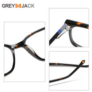 Montures de lunettes rectangulaires Greyjack Ac1007, monture complète, anti-UV, unisexe, style indien, charnière à ressort - Product Image 1